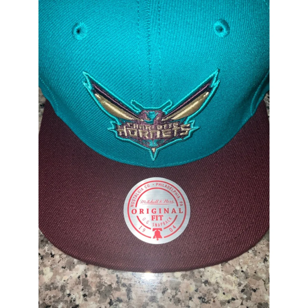 Mitchell & Ness Charlotte Hornets Buzz City snapback hat.